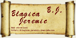 Blagica Jeremić vizit kartica
